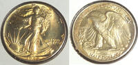 USA Half Dollar Walking Liberty Silver - Toning Toned - Philadelphia Mint CC43 -