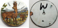 Sonstiges Waltham 18 Size Deer Buck & Doe Grazing Pocket Watch Porcelain Dial Nature LW535 -