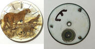Sonstiges Cheetah & Cubs Elgin 18 Size Savannah Wildlife Pocket Watch Porcelain Dial LW349 -