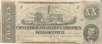 USA Banknoten 1862 $ $20 Twenty Dollars Confederate States Of America Note Currency T-51 - SR952 -