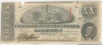 USA Banknoten 1863 $ $20 Twenty Dollars Confederate States Of America Note Currency T-58 - SR968 -