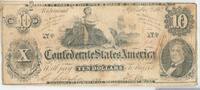 USA Banknoten 1862 $ $10 Ten Dollars Confederate States Of America Note Currency T-46 - SR972 -