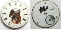Sonstiges Waltham 18 Size 3 Horses in Bridles Reins Bit Pocket Watch Porcelain Dial LW539 -