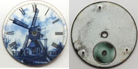 Sonstiges Waltham 18 Size Dutch Post Windmill in Blue Pocket Watch Porcelain Dial LW526 -