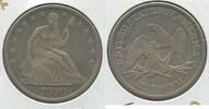 USA Seated Liberty Half Dollar 1858-O Silver 50c New Orleans Mint - SS732 -