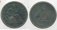 USA Seated Liberty Half Dollar 1861-P Silver 50c Philadelphia Mint - SS733 -