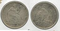 USA Seated Liberty Half Dollar 1867-S Silver 50c San Francisco Mint - SS737 -