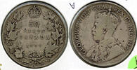 Kanada 50 Cents Canada Silver Coin - King George V - K205 -