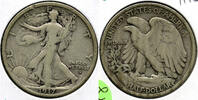 USA Half Dollar 1917-D Walking Liberty Silver - Obverse - Denver Mint - K246 -