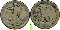 USA Half Dollar 1917-D Walking Liberty Silver - Obverse - Denver Mint - K245 -
