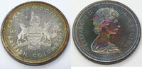 Kanada Dollar 1871 - 1971 Canada Silver - Toning Toned - British Columbia - G655 -