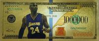USA Banknoten Kobe Bryant $1,000,000 Note Lakers Novelty 24K Gold Foil Plated Bill XX004 -