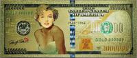 USA Banknoten Marilyn Monroe Color $1,000,000 Memorial Note Novelty 24K Gold Plated Bill XX007 -