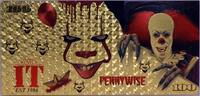 USA Banknoten Pennywise Stephen King's It Color $100 Note Novelty 24K Gold Plated Bill XX010 -