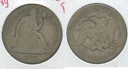 USA Half Dollar 1877-P Seated Silver Liberty 50c Philadelphia Mint -ST507 -