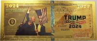 USA Banknoten Donald Trump 2024 You Missed Fight! Novelty 24K Gold Foil Plated Note Bill GFN91 -