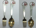 Sonstiges Sterling A Michelsen Denmark Silver Christmas 6 Spoon Fork Set - L693 -