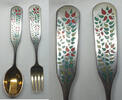Sonstiges Sterling A Michelsen Christmas Spoon Fork Set Silver Enamel Danish Gilded - L698 -