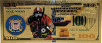 USA Banknoten Coast Guard United States USCG Military 24K Gold Foil Plated Note Bill XX104 -