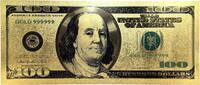 USA Banknoten GIANT Oversized $100 Franklin 24K Gold Foil Plated Note Bill Novelty Big - XX126 -