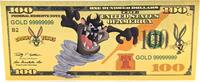 USA Banknoten 100 Dollar Taz Tasmanian Devil Looney Tunes $ 24K Gold Foil Plated Note - XX131 -