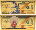 USA Banknoten 100 Dollar Looney Tunes Bugs Bunny & Yosemite Sam $ 24K Gold Plated Bills - XS25 -