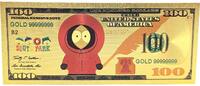 USA Banknoten 100 Dollars Kenny McCormick South Park $ 24K Gold Foil Plated Note Bill - XX155 -