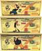 USA Banknoten 100 Dollars Popeye Olive Oyl Brutus Bluto Set $ 24K Gold Plated Bills Notes XS30 -