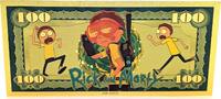 USA Banknoten Rick and Morty Mortimer Chauncey Smith $100 24K Gold Foil Plated Bill Note XX164 -