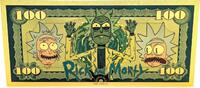 USA Banknoten Rick and Morty Rick Sanchez $100 24K Gold Foil Plated Bill Note XX165 -