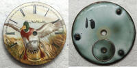 Sonstiges Mallard Duck Elgin 18 Size Hunting Color Pocket Watch Porcelain Dial Bird LW261 -