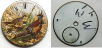 Sonstiges Waltham 18 Size Pheasant Cock Hen Bird Nature Pocket Watch Porcelain Dial LW478 -