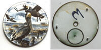 Sonstiges Waltham 18 Size Brown Pelican Bird Wildlife Pocket Watch Porcelain Dial LW497 -