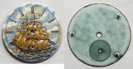 Sonstiges Hampden 18 Size Full Rigged Sailing Ship Boat Pocket Watch Porcelain Dial LW502 -