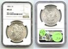 US Coins Dollar 1885 Morgan Silver NGC MS62 Certified - Philadelphia Mint - R594 -