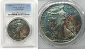 Bullion Dollar 1992 American Eagle 1 oz Silver  PCGS MS67 Toning Toned B... 430,38 EUR  + frais d'envoi