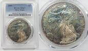 Bullion Dollar 2000 American Eagle 1 oz Silver  PCGS MS67 Toning Toned B... 301,26 EUR  + frais d'envoi