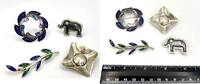 Other Sterling Southwest Lapis Lazuli Malachite Abalone Brooch Pendant Lot of 4 AJ024 -