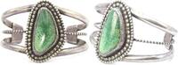 Other Sterling Southwest Green Turquoise Openwork Sawtooth Bead 6 Cuff Bracelet AJ106 -