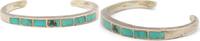 Other Sterling Southwest Turquoise Channel Inlay 6mm Graduated 6in Cuff Bracelet AJ108 -
