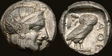 ATTICA, ATHENS c.440-404 BC ATTICA. Athens. Ca. 440-404 BC. AR tetradrachm (23mm, 17.19 gm, 10h). NGC XF 4/5 NGC XF Strike: 4/5 Surface: 4/5