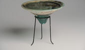 Ancient Byzantine Blue-Green Glass Lamp Ca. 5th-10th century A.D. Size 8 1./2 i -