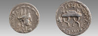 Roman Republic M. Plaetorius M.f. Cestianus, 57 BC. Silver Denarius (18 mm, 3.78 -