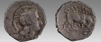 LUCANIA, Thourioi. Circa 350-300 BC. AR Nomos (21mm, 7.99 g, 12h). Euphan-, magi -