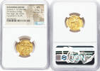 Av solidus Justinian II, First Reign (AD 685-695). AV solidus (20mm, 4.49 gm, 7h). NGC MS 2 -