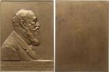 Österreich, Kaiserreich, Stadt Wien Große einseitige Bronzeplakette 1906 v. Schwartz, auf Prof. Siegmund Exner, Ritter von Ewarten, 1846-1926, Physiologe Selten, SUP+, mattiert