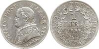 Vatikan 1 Lira Pius IX., 1846 - 1878, Typ mit kleinem Kopf -