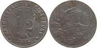 1/2 Mark 1917 Oldenburg, Handelskammer Eisen, Jagdszene mit Eber Besser als sehr schön