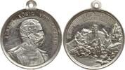 Königreich Sachsen Tragbare Zinnmedaille Albert, 1873-1902, a. d. 800-Jahrfeier des Hauses Wettin, Ansicht Stammschloss -