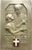 Österreich, Kaiserreich, Wien Einseitige Bronzeplakette mit Emailleeinlage Deutsches Rotes Kreuz, auf den 13. Blindenlehrerkongress -